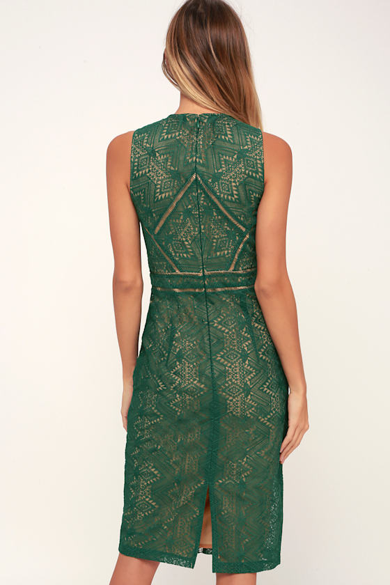 self portrait dark green dress Green Chiffon Midi Dress – self-portrait-US main image 0
