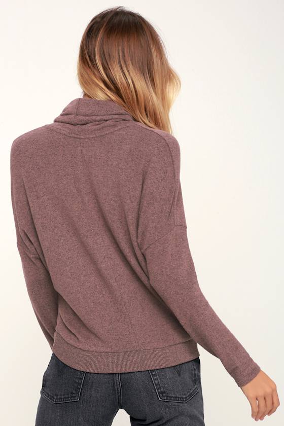 The Marled Mauve Cowl Neck Sweater 1
