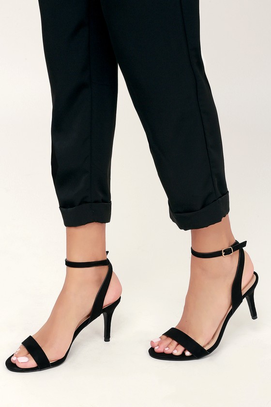 lulus black suede ankle strap heels womens