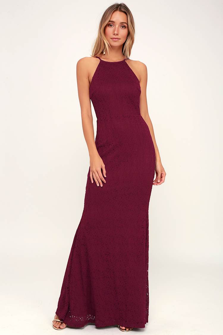 lulus ephemeral allure ivory lace maxi dress Lovely Burgundy - Dress - Dress - Backless Dress Upto 50% OFF -DD