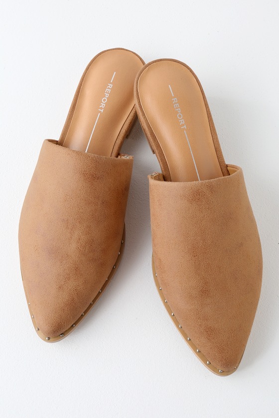 steve madden tan suede mules
