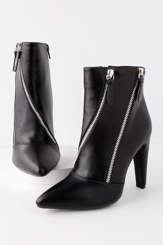 Sleek Black Boots - Mid-Calf Booties 