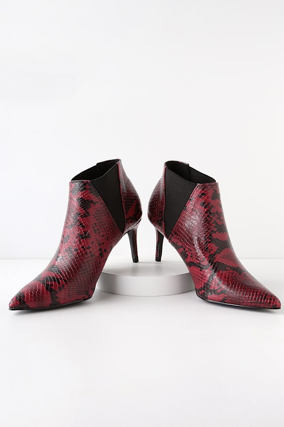 Dean Wine Snake Ankle Booties 4
