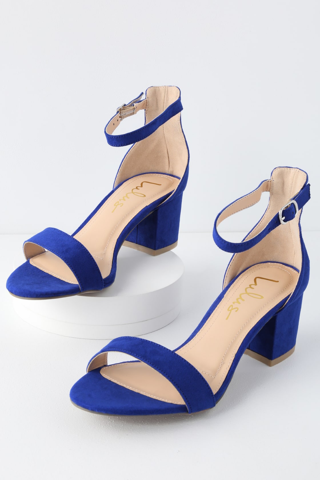Chic Cobalt Blue Sandals - Single Sole Heels - Block Heel Sandals - Lulus