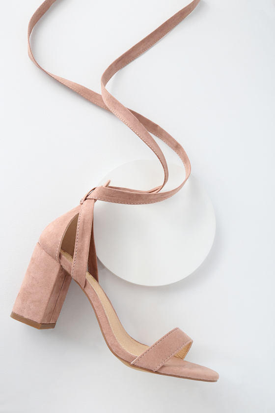 Airis Mauve Suede Lace-Up Heels 1