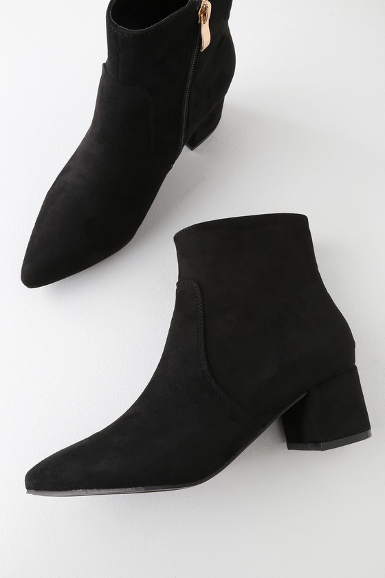 Tiaga Slanted-heel Ankle Booties In Black