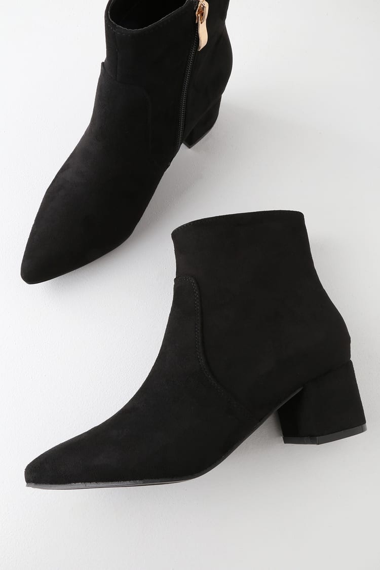 pointed black bootie