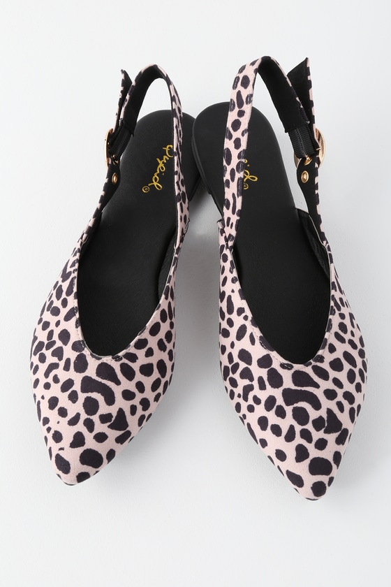 slingback leopard flats