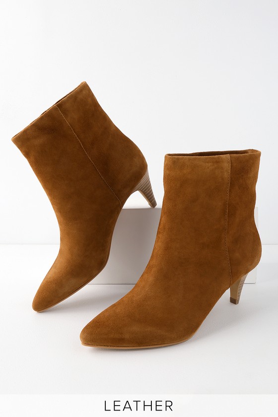 kitten heel booties leather