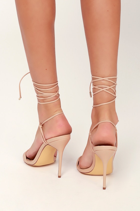 Zena Nude Lace-Up High-Heels 2