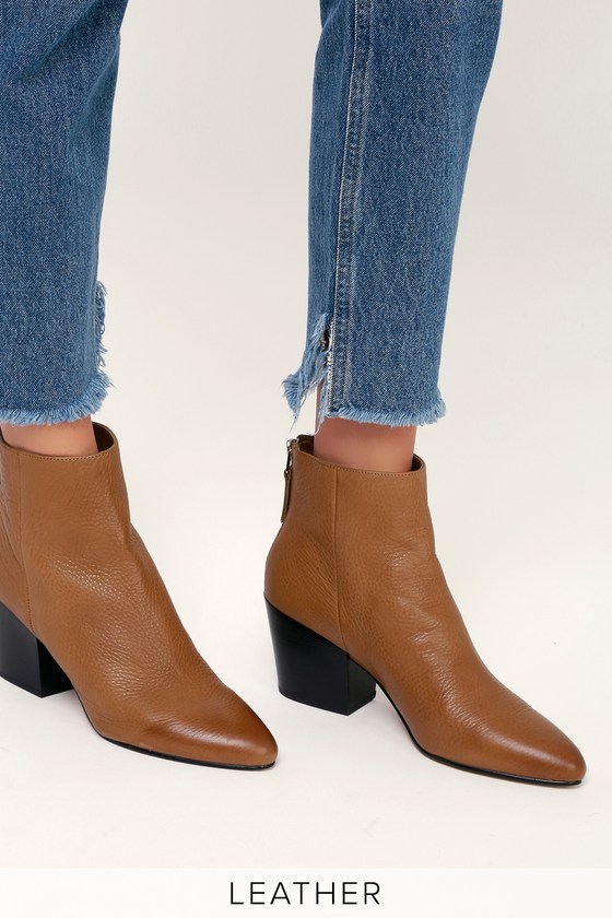 high ankle brown booties