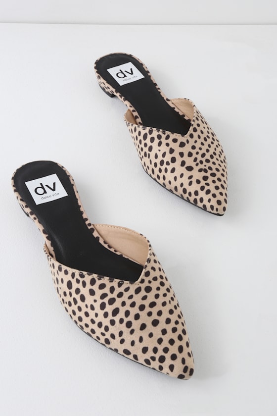 Alert Leopard Stella Suede Pointed-Toe Mules 1