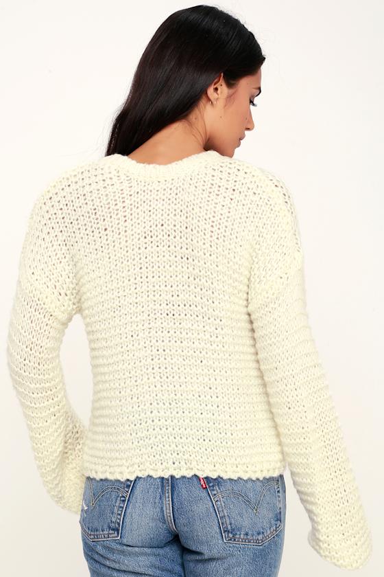 Kyla Cream Balloon Sleeve Knit Sweater 5
