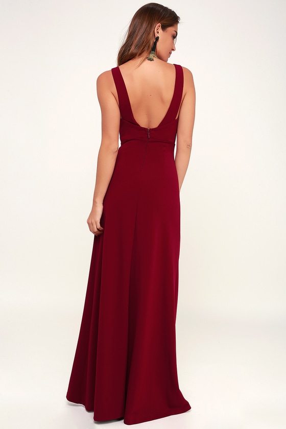 flutter and flow burgundy embroidered maxi dress