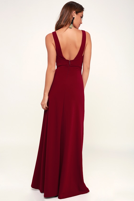 Glamour Than This Burgundy Maxi Dress 4