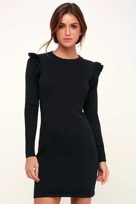 lulus black sweater dress
