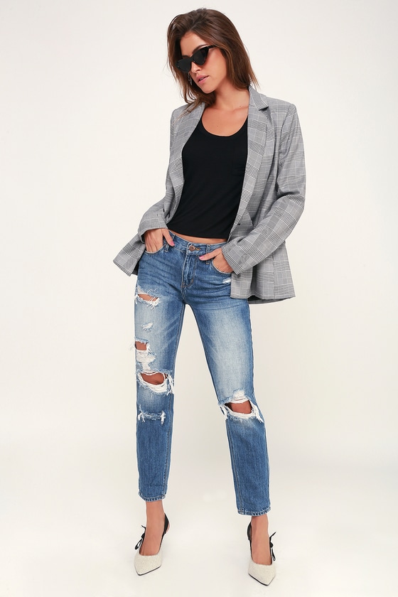 Pistola Remy - Medium Wash Jeans - Distressed Boyfriend Jeans - Lulus