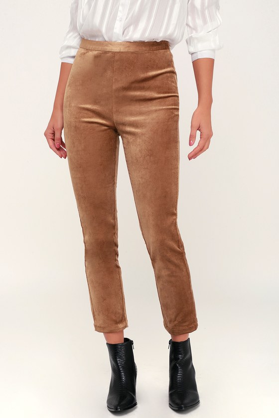 velvet high waisted trousers