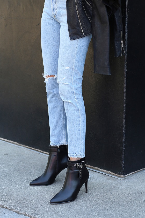 outfits with black high heel boots