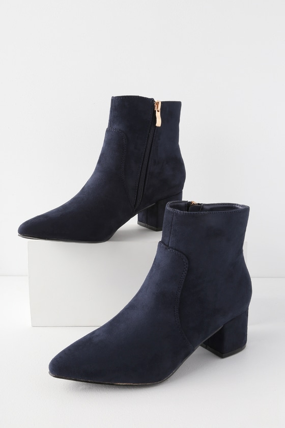 navy pointed boots