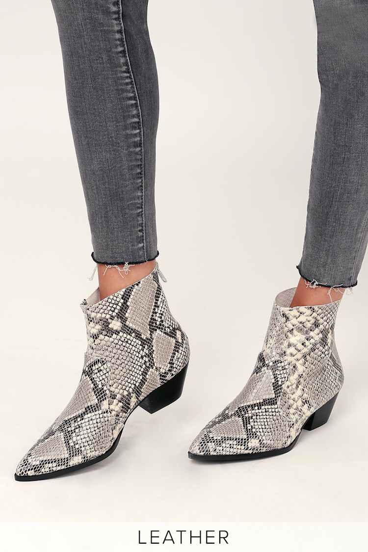 steve madden snake print booties