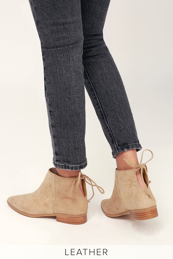 Niva Wood Suede Leather Pointed Toe Ankle Booties 2