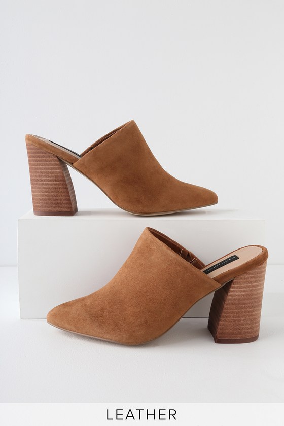 Steven By Steve Madden Neva - Brown Suede Mules - High Heel Mules - Lulus