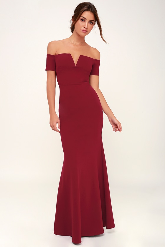 Stunning Maxi Dress - Burgundy Mermaid Dress - Burgundy Dress - Lulus