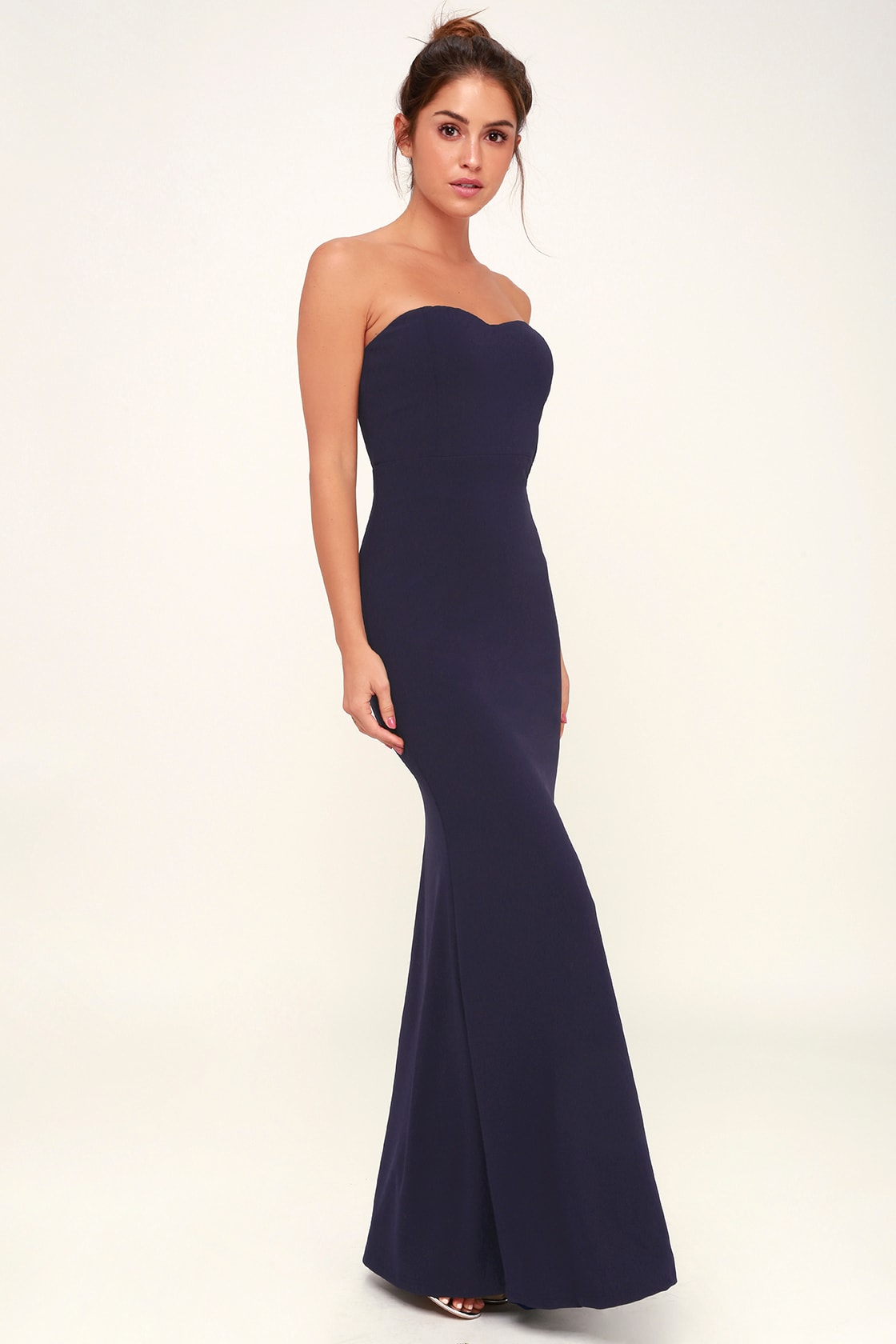 Stunning Navy Blue Dress - Strapless Dress - Mermaid Maxi Dress - Lulus