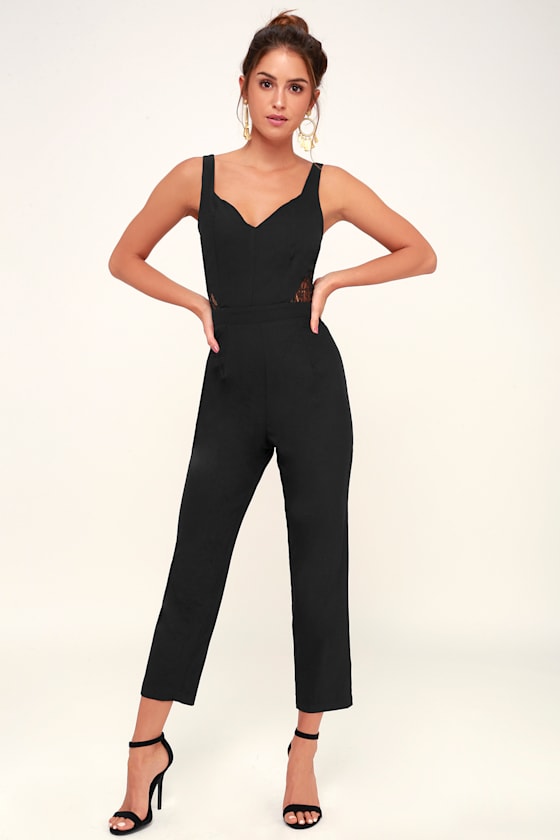 black skinny jumpsuit
