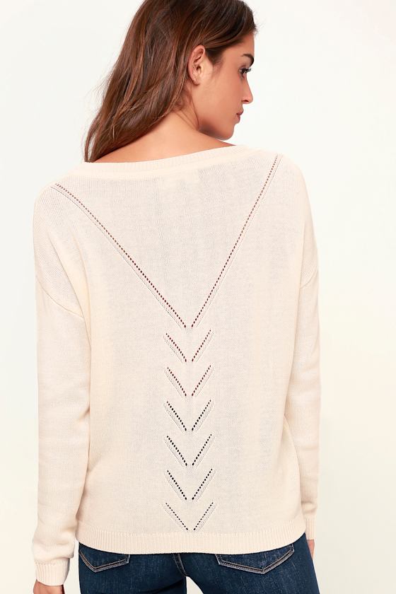 Cream pointelle jumper Clearance