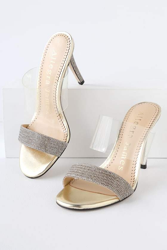 gold disco heels