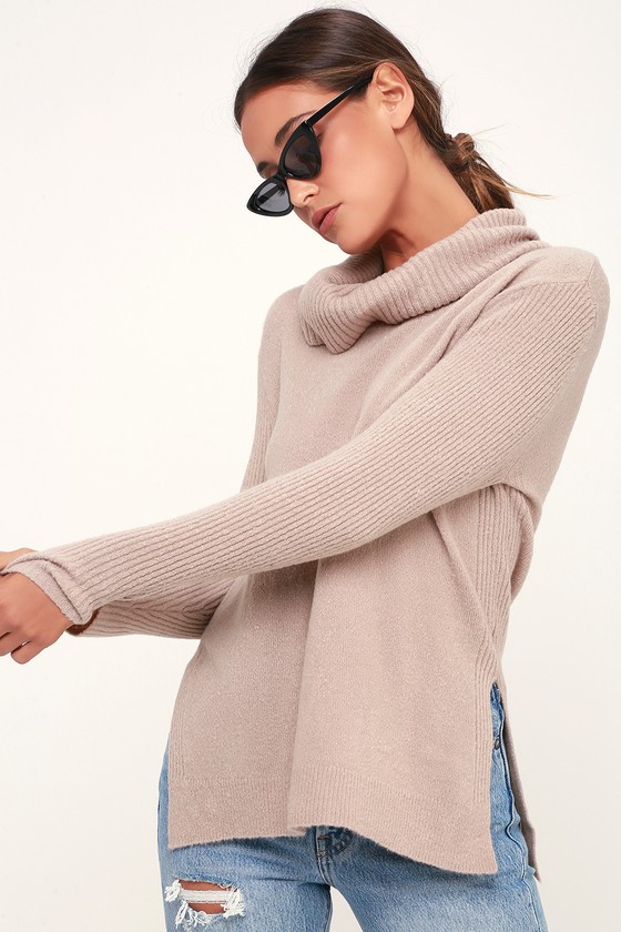 Olive Oak Brant Light Grey Sweater Grey Cowl Neck Sweater