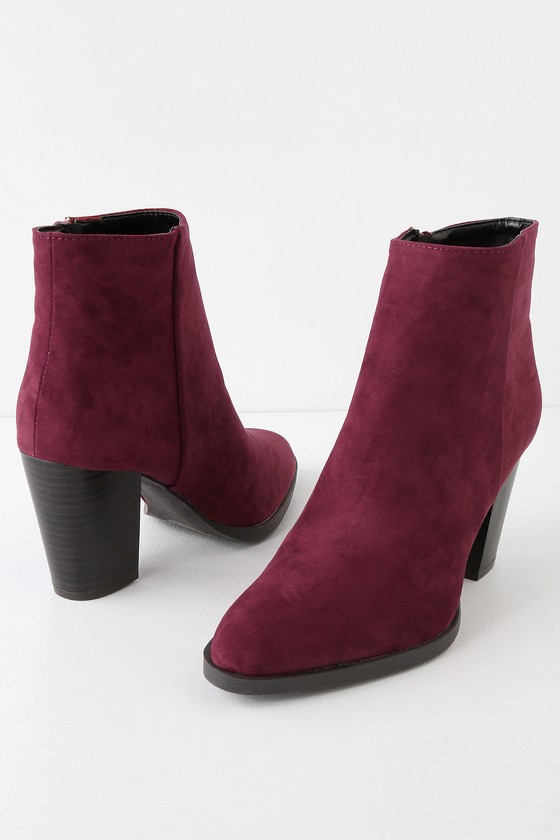 burgundy booties