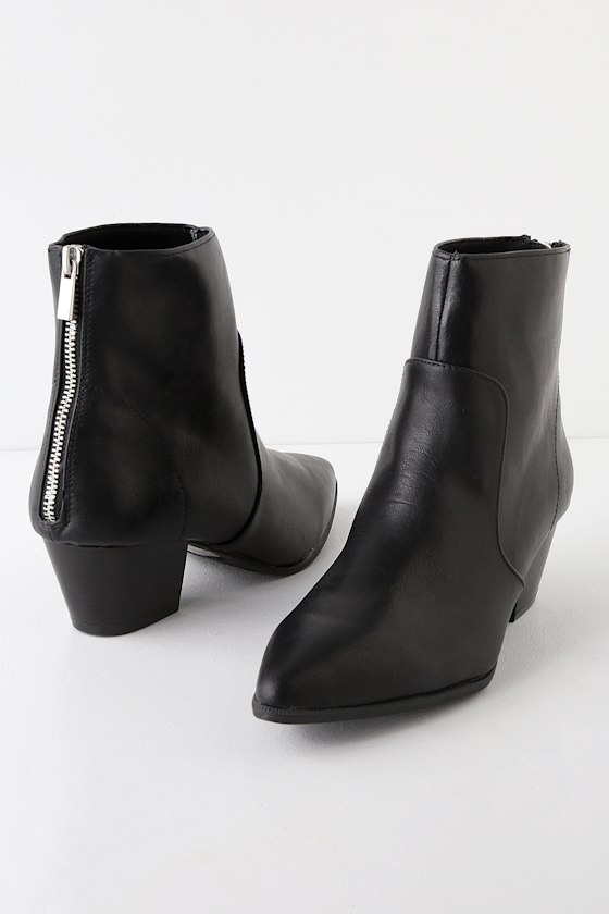 Cute Black Booties - Mid-Calf Booties - Vegan Booties - Lulus