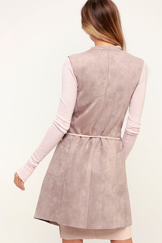 Vest With the Dusty Mauve Green Suede Vest 1