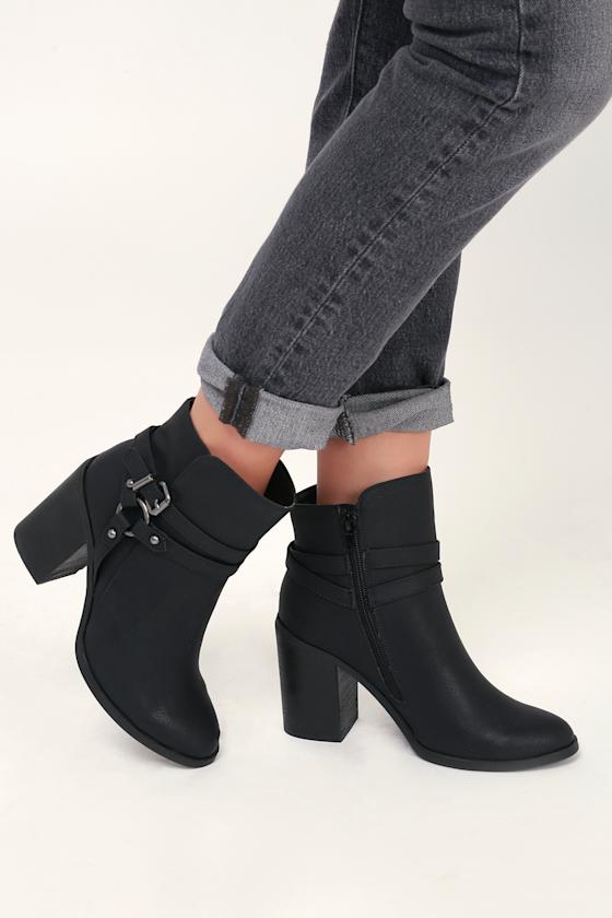 Madden Girl Evilin Black Ankle Booties HighHeel Booties Lulus