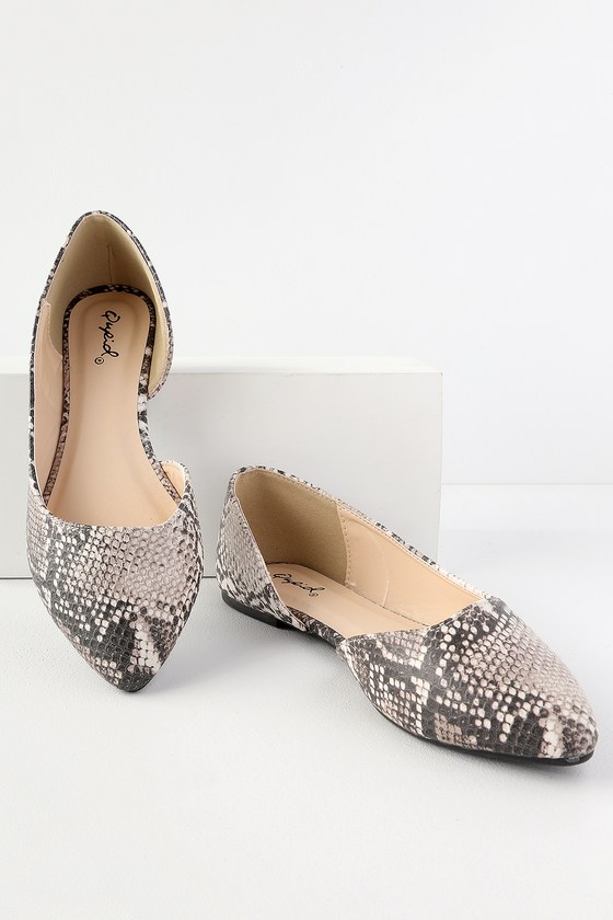 brown leather d orsay flats