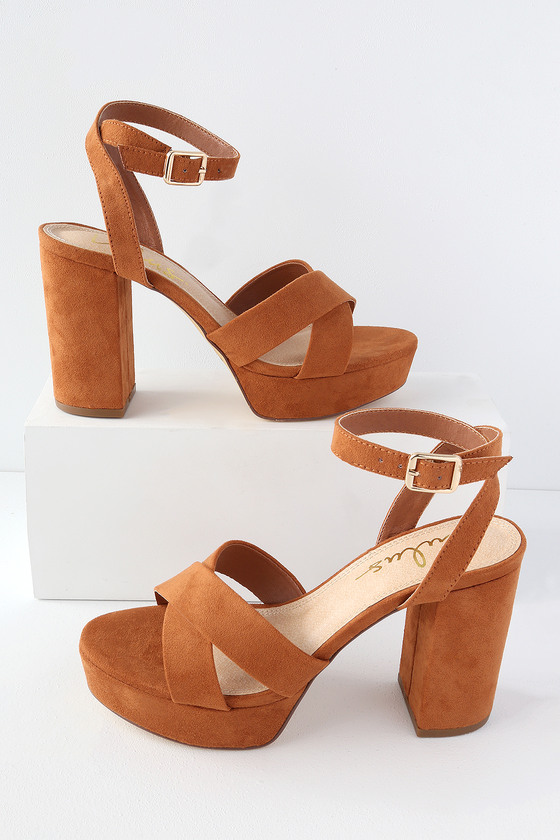 rust colored suede pumps