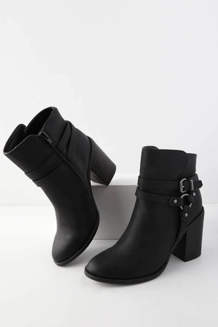madden girl black ankle boots