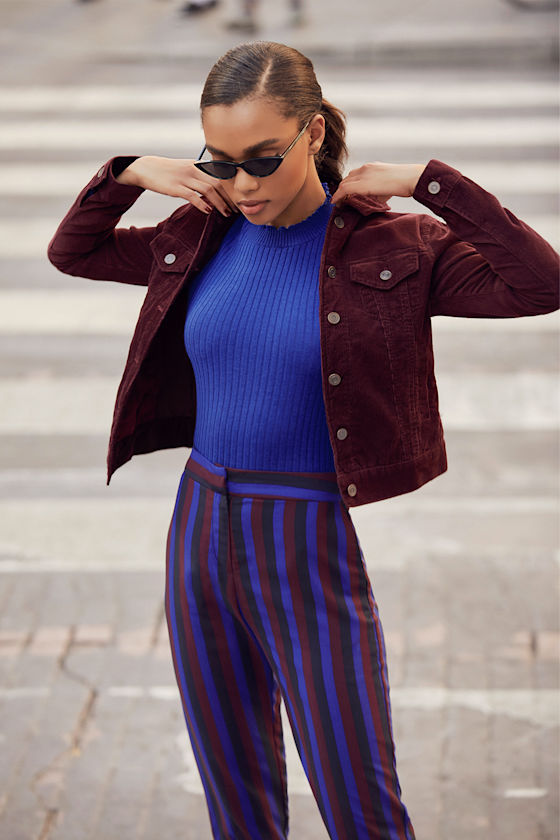 Hayes Burgundy Corduroy Jacket 5