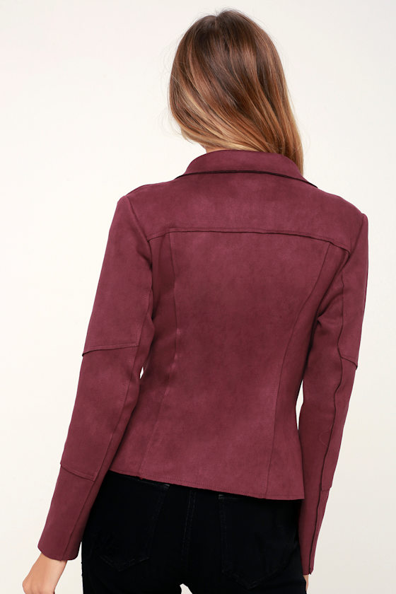 Lunor Moto PU Leather Jacket - Burgundy main image 1