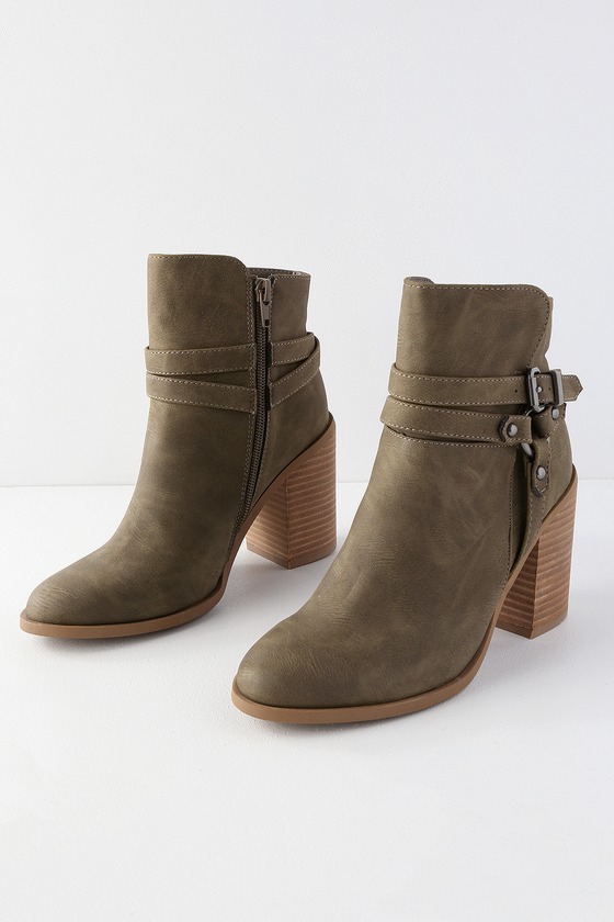 Madden Girl Evilin - Stone Ankle Booties - High Heel Booties - Lulus