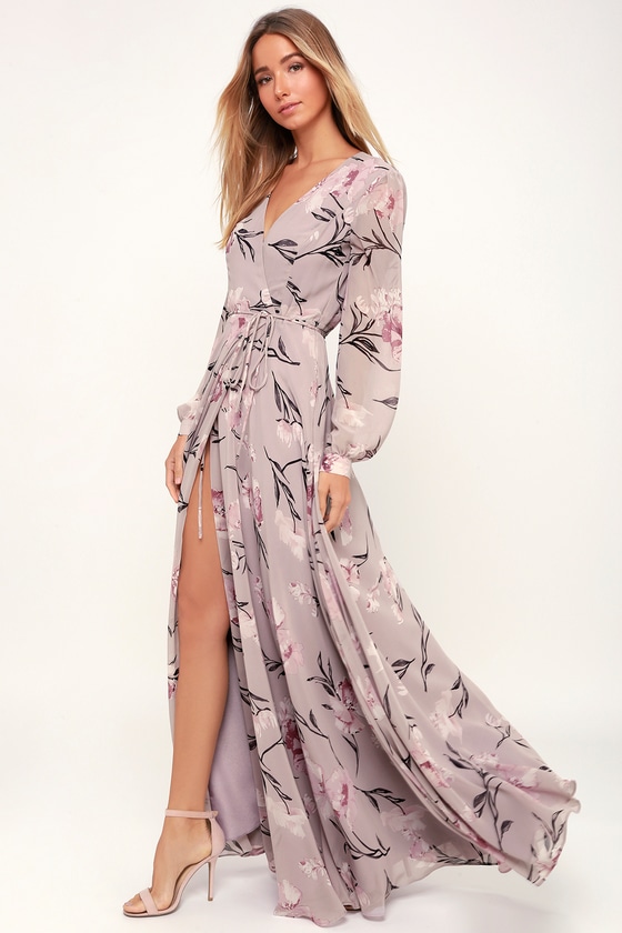 pink floral long sleeve dress