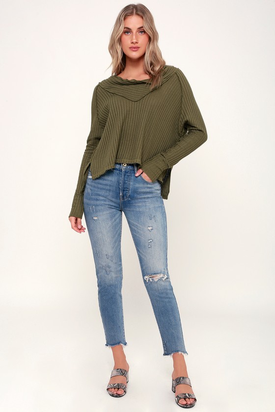 Wildcat Olive Green Thermal Long Sleeve Top