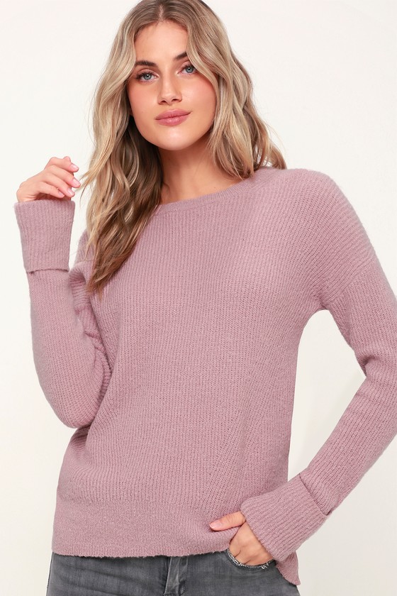 Olive + Oak Andie Lilac Sweater Oversized Knit Sweater Lulus