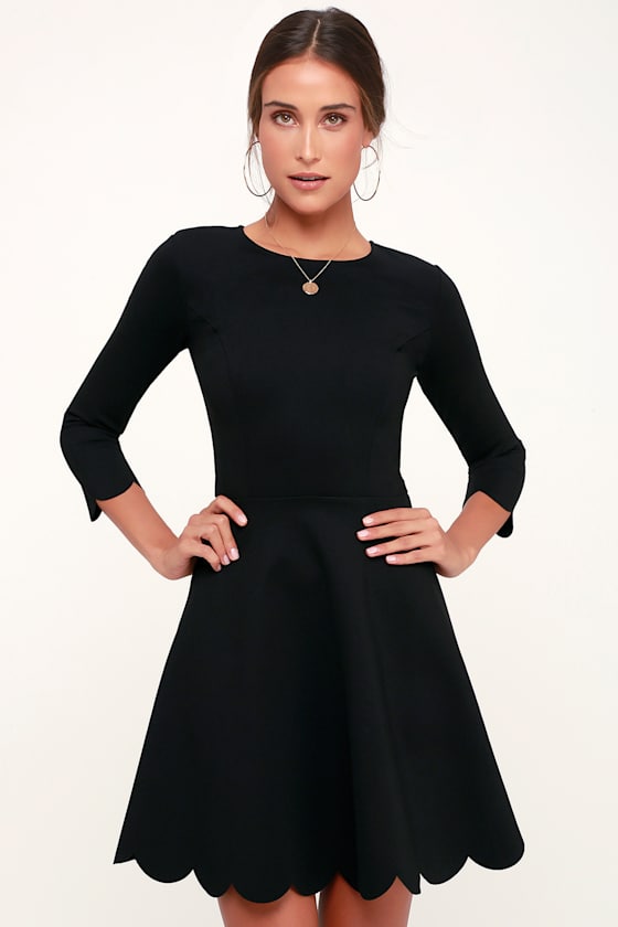 Cumulonimbus Clouds Black Skater Dress 7