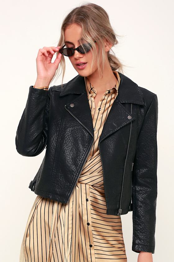 Doin' It Right Black Vegan Leather Moto Jacket 2