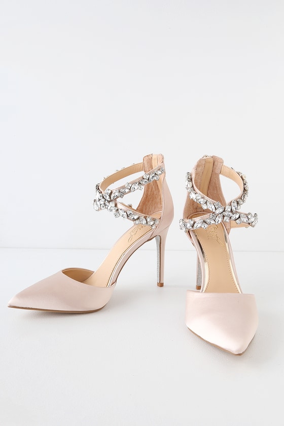 Jewel by Badgley Mischka Jazmine - Champagne Satin Pumps - Heels - Lulus