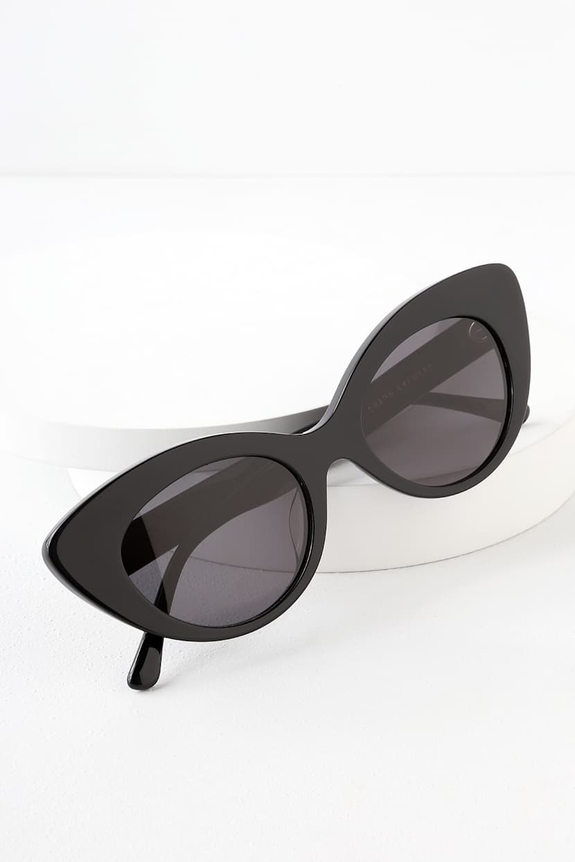 Crap Eyewear The Wild Gift - Black Cat-Eye Sunglasses - Lulus